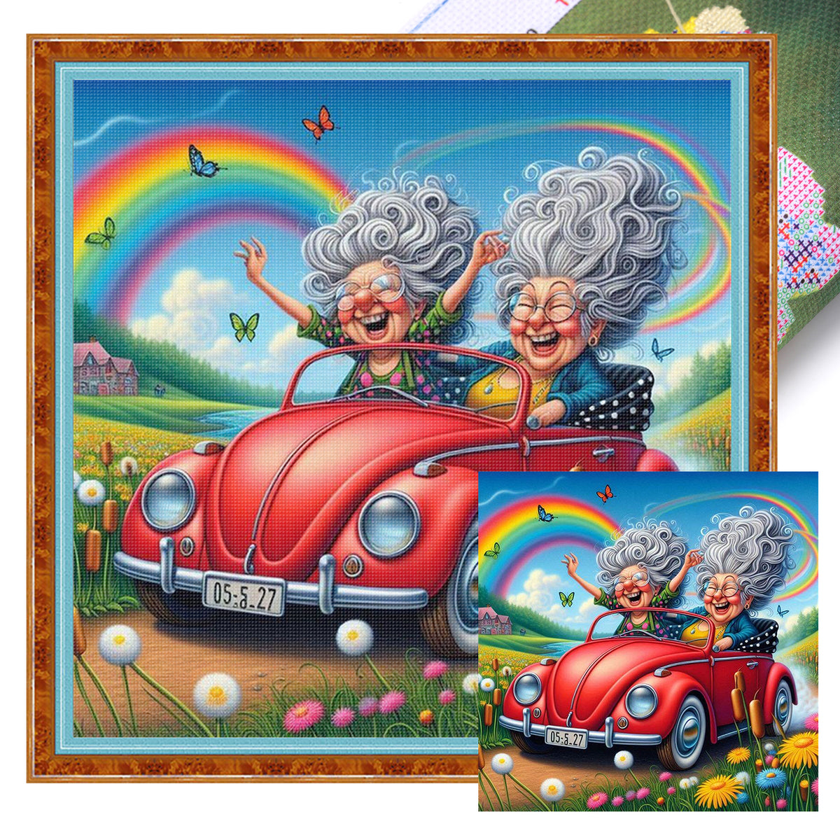 Regenbogen-Highway - Vollständiges 14CT gestempeltes Kreuzstich-Set 30x30CM - Huacan