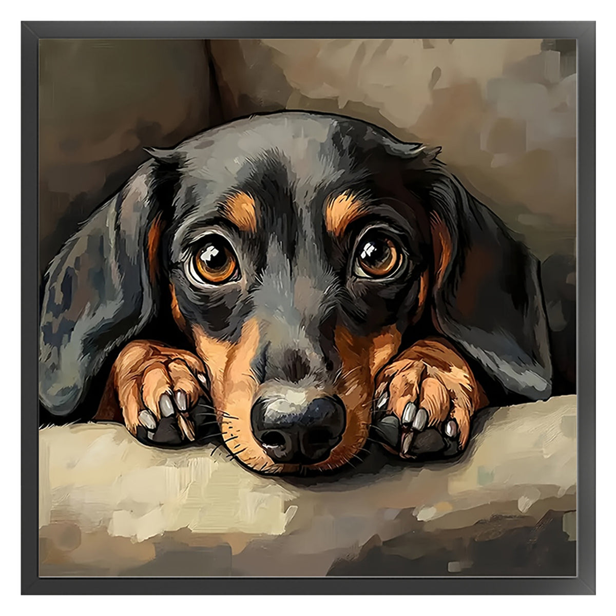 Dachshund-Dog - Full 14CT Counted Cross Stitch 40*40CM - Yishu