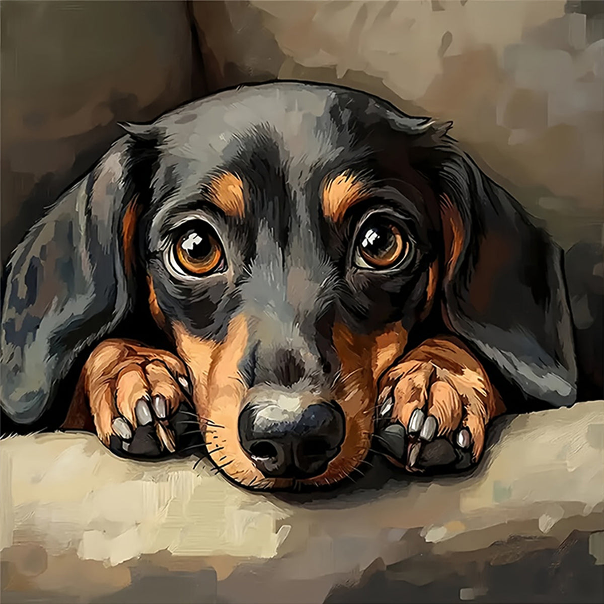Dachshund-Dog - Full 14CT Counted Cross Stitch 40*40CM - Yishu