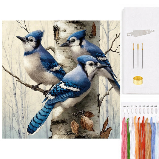 Blauhäher - Vollständiges 14CT Zählstickpackung 40*40CM - Yishu