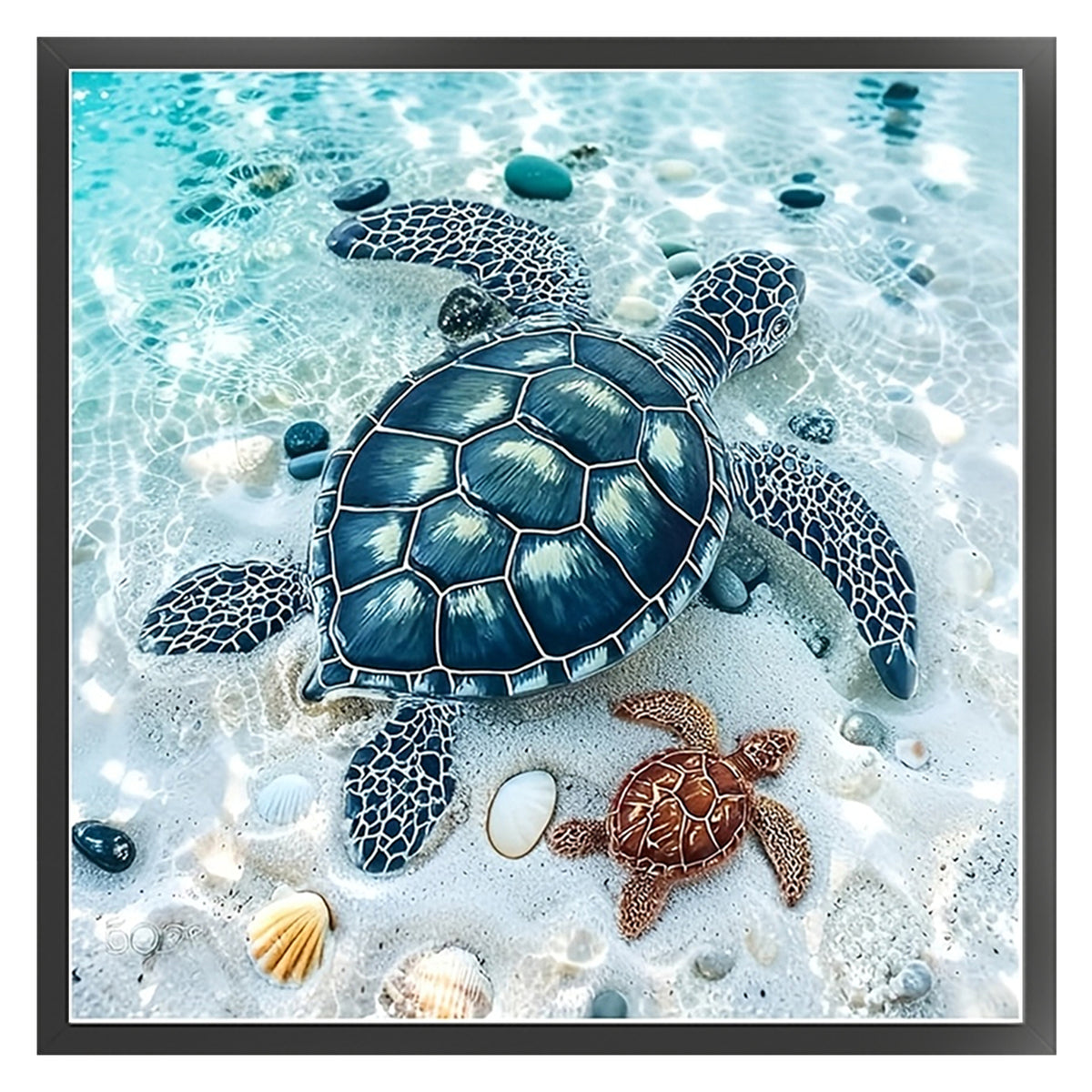 Turtle Beach – Vollständiges 14CT Zählmuster-Kreuzstichset 40*40cm – Yishu