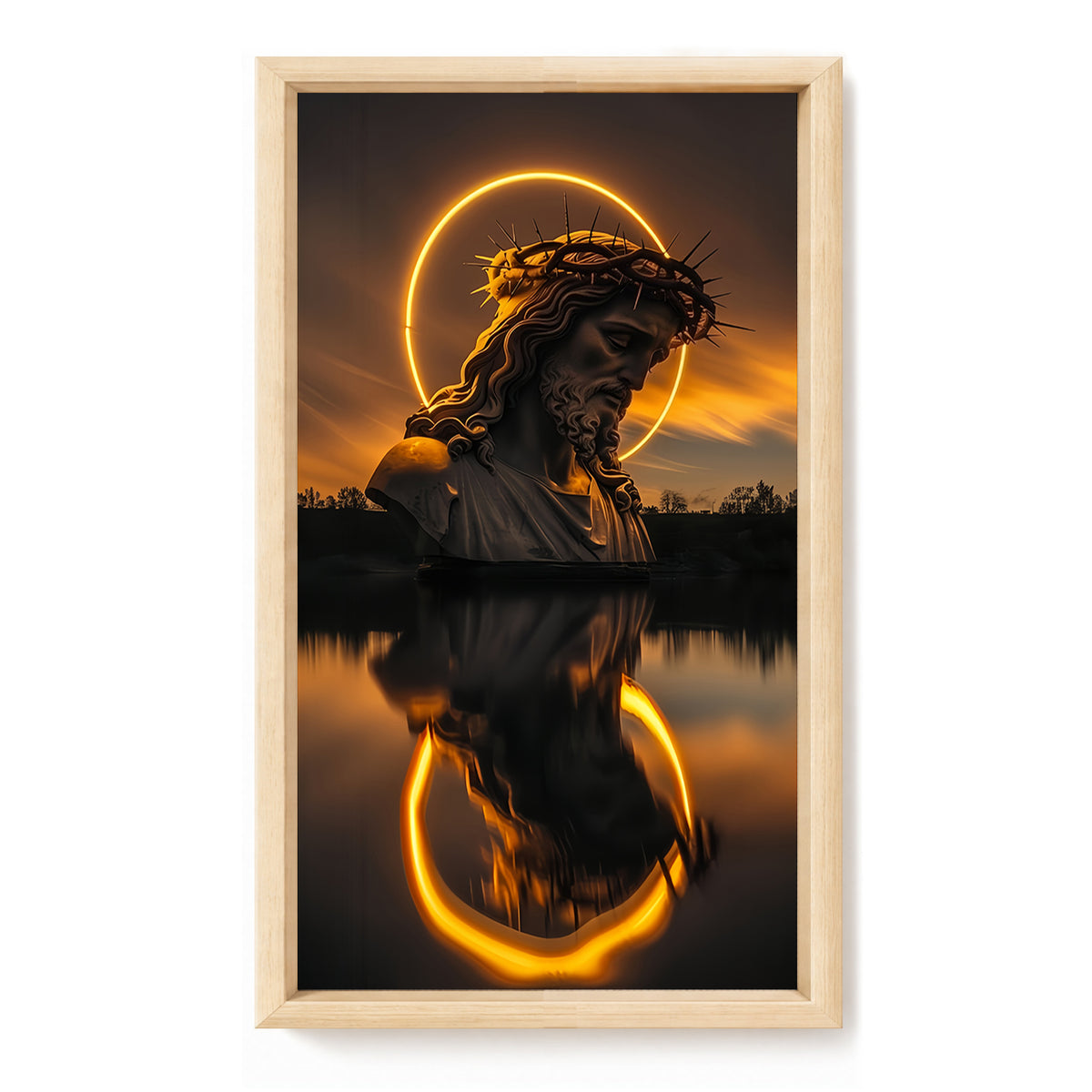 Jesus-Halo-Porträt – Vollständiges 11CT-Stempel-Kreuzstichset 40x70 cm – Huacan