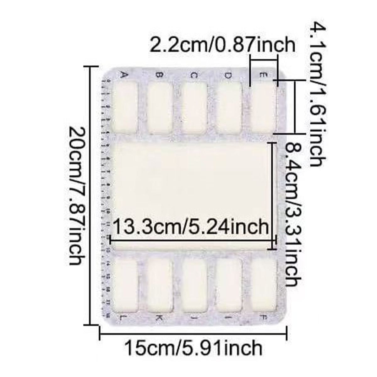 Felt Beading Mat with Measurement Markings Non Slip Bead Tray (20x15x0.5cm)