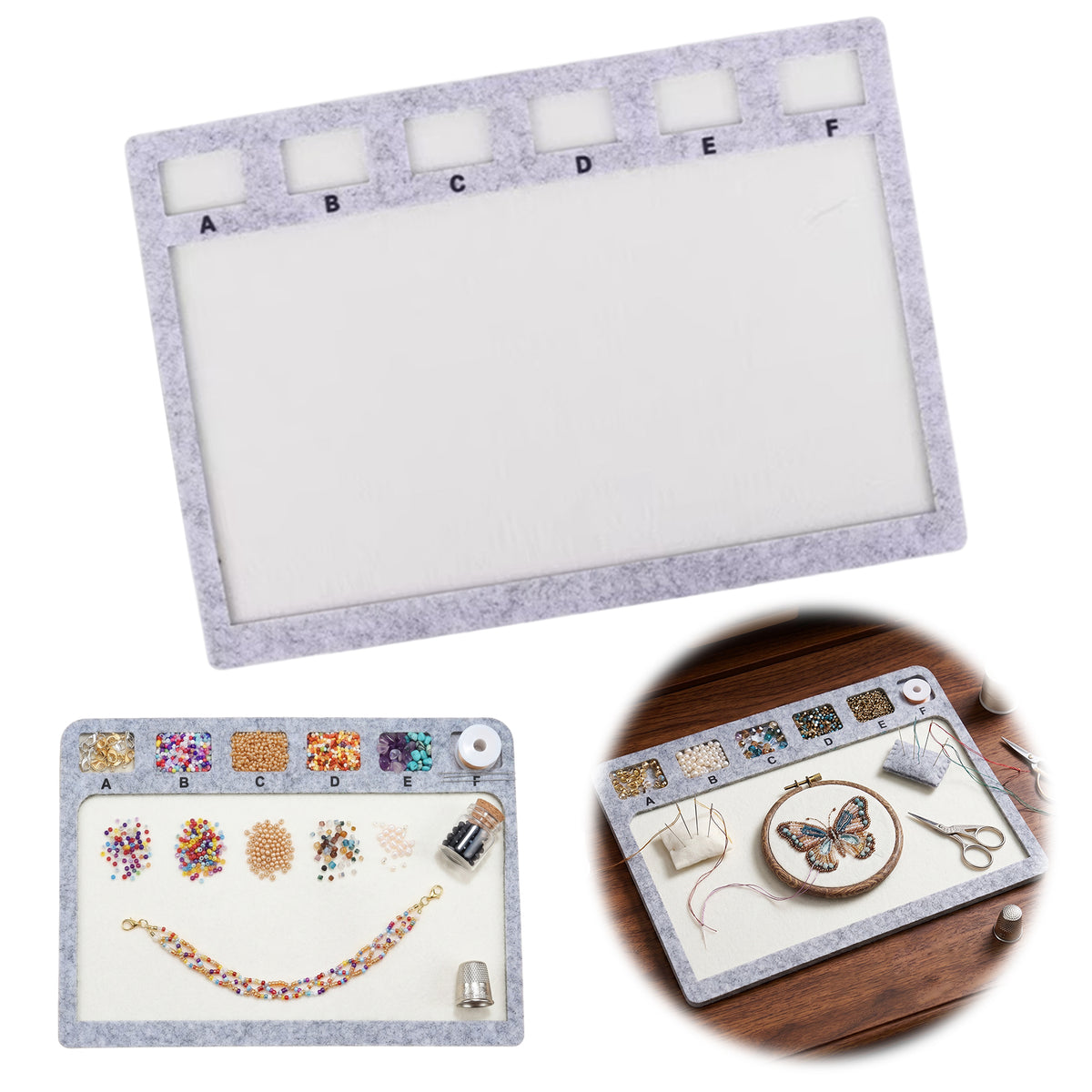 Alphabet Scale Beading Mat Rectangle Felt Bead Tray Non Slip (29x20x0.5cm)