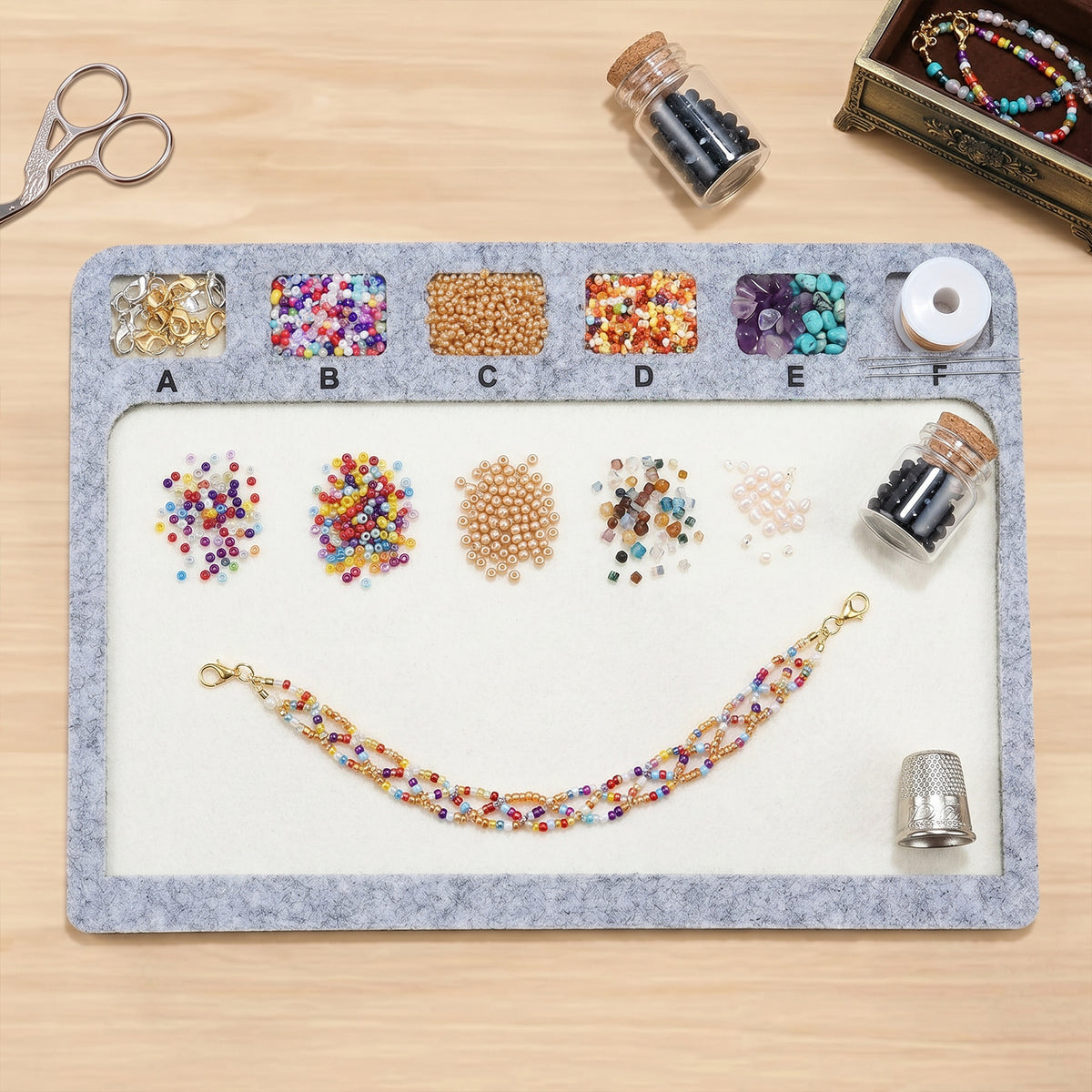 Alphabet Scale Beading Mat Rectangle Felt Bead Tray Non Slip (29x20x0.5cm)