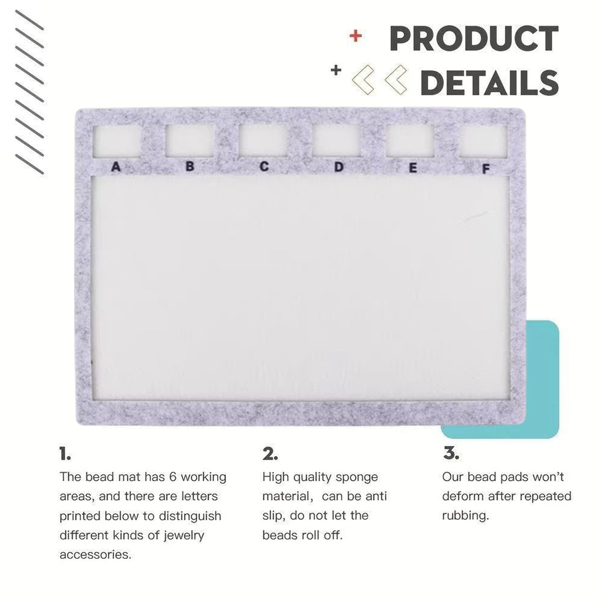 Alphabet Scale Beading Mat Rectangle Felt Bead Tray Non Slip (29x20x0.5cm)
