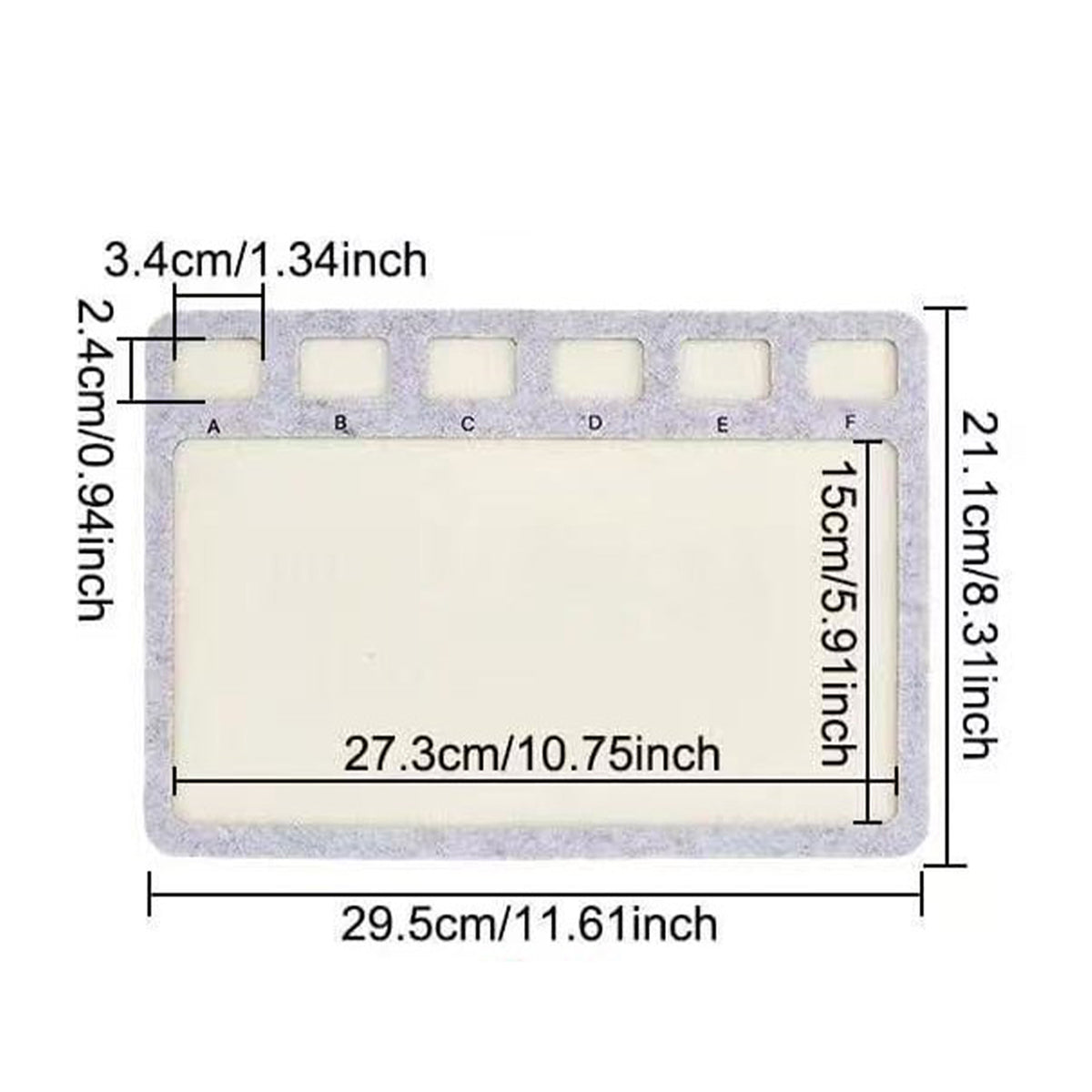 Alphabet Scale Beading Mat Rectangle Felt Bead Tray Non Slip (29x20x0.5cm)
