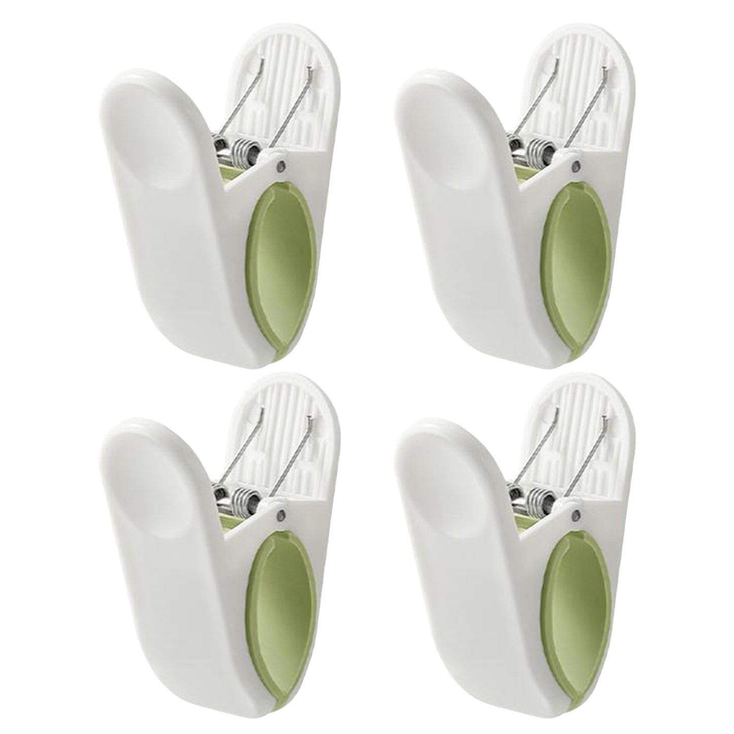 4PCS Cross Stitch Embroidery Fix Clips Small | White Green Trumpet Clamps for Embroideries Dressmaking Projects