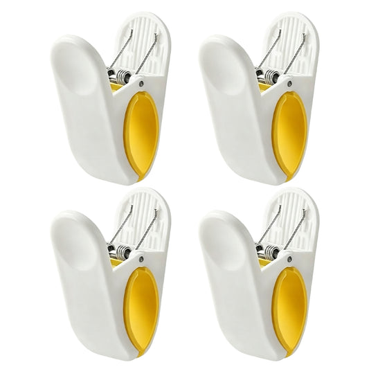 4PCS Cross Stitch Embroidery Fix Clips Small | White Yellow Trumpet Clamps for Embroideries Dressmaking Projects