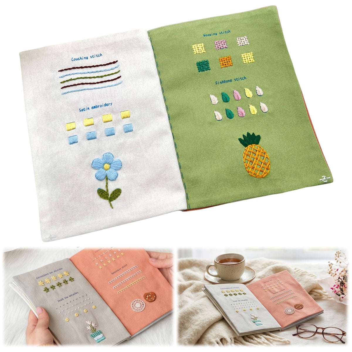 Embroidery Books of Stitches with Patterns for Beginners & DIY Craft Lovers