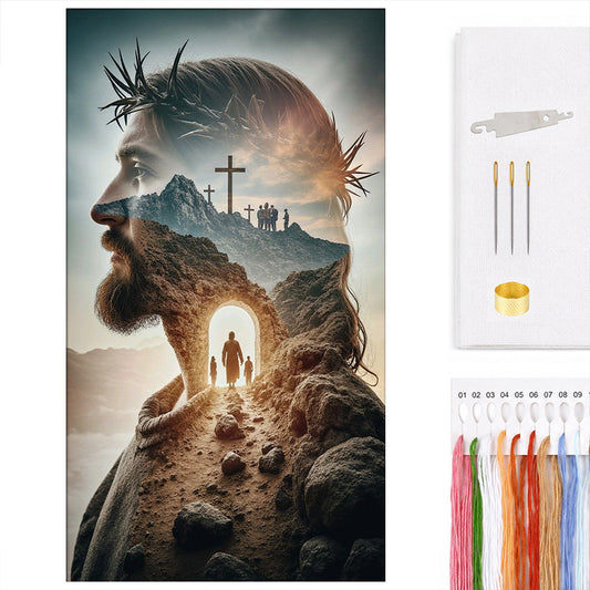 Jesus – Komplettes 11CT Zählmuster-Stickset 40*70 cm – Huacan