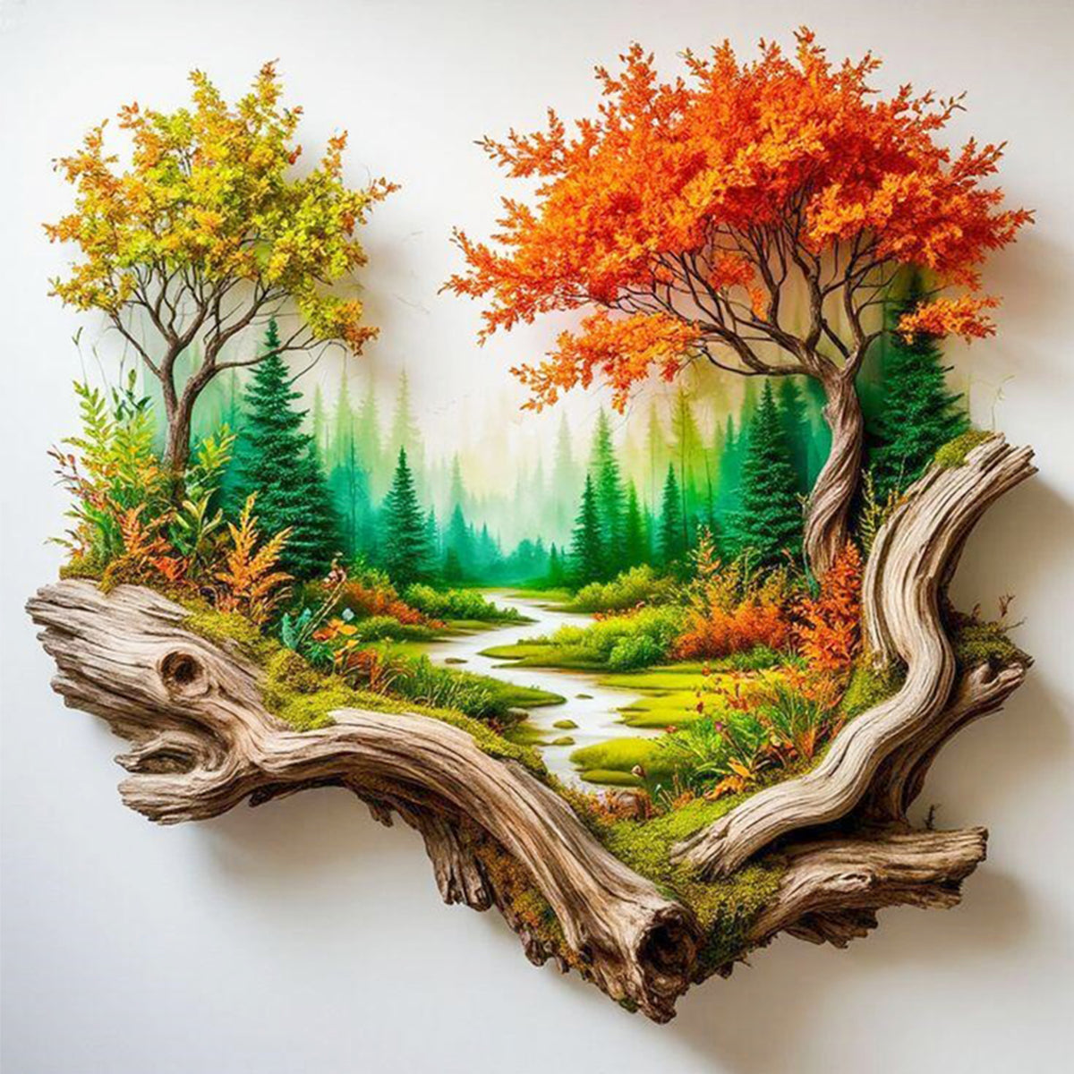 Deadwood Double Trees Valley Landschaft – Vollständiges 11CT Stempel-Kreuzstich-Set 40x40CM – Huacan
