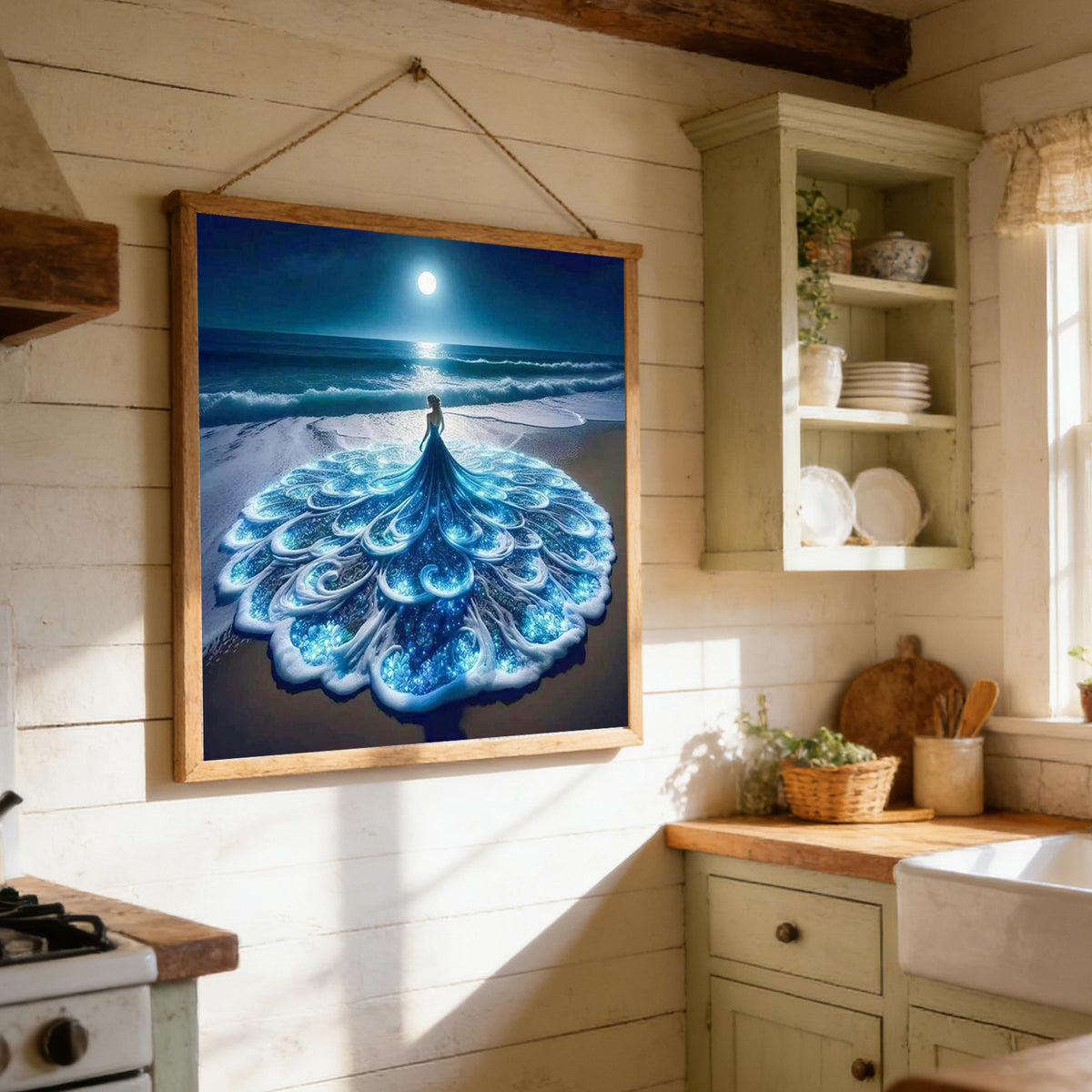 Strandmädchen - Vollständiges 11CT gestempeltes Kreuzstich-Set 45x45CM - Huacan