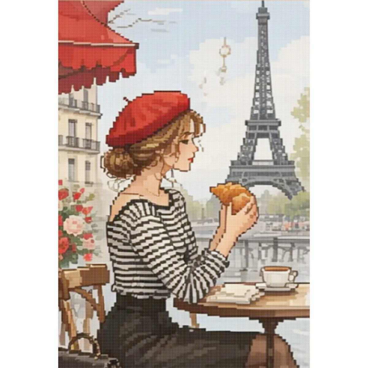 Paris Morning & Noon - Full 11CT Stamped Cross Stitch 40x60CM - Huacan