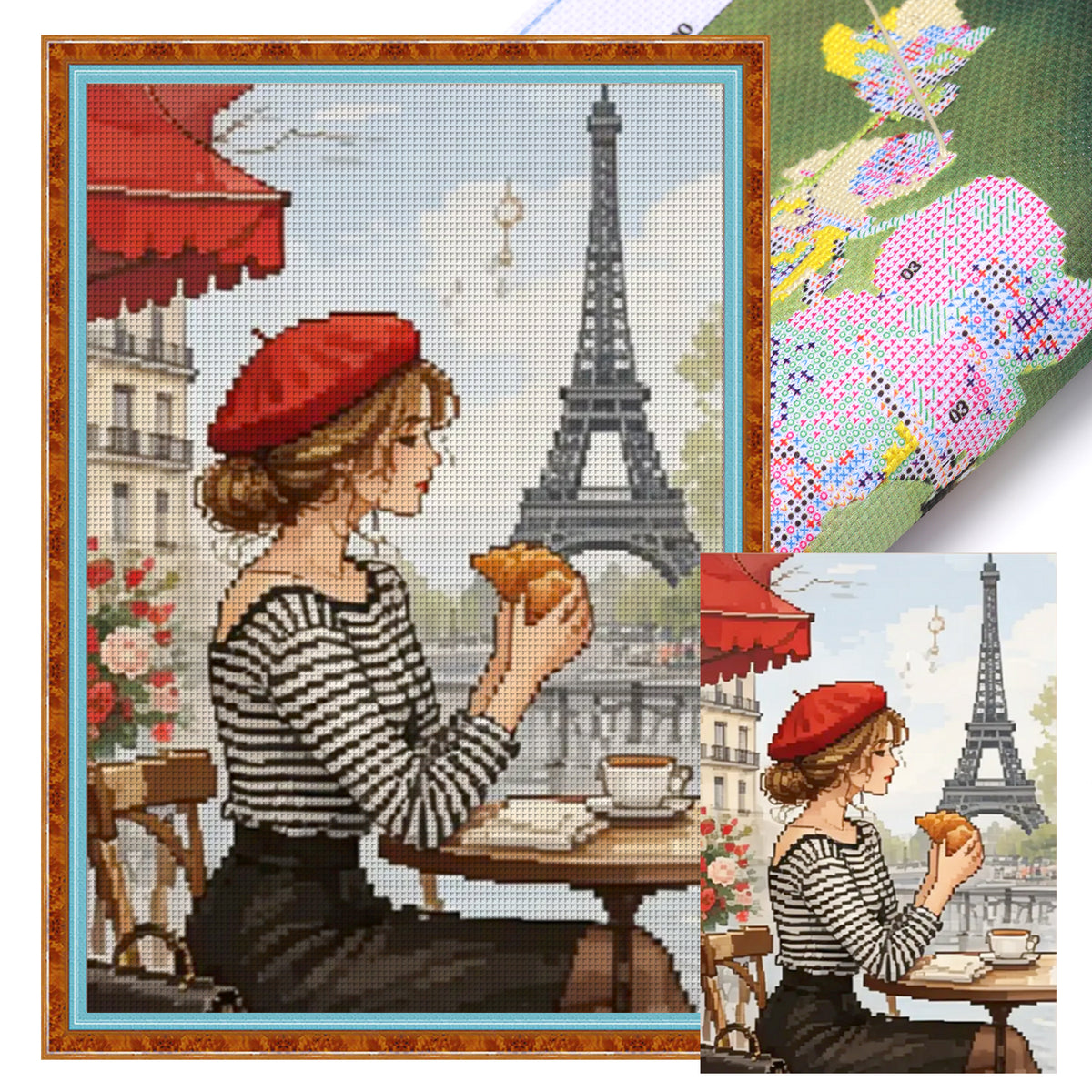 Paris Morning & Noon - Full 11CT Stamped Cross Stitch 40x60CM - Huacan