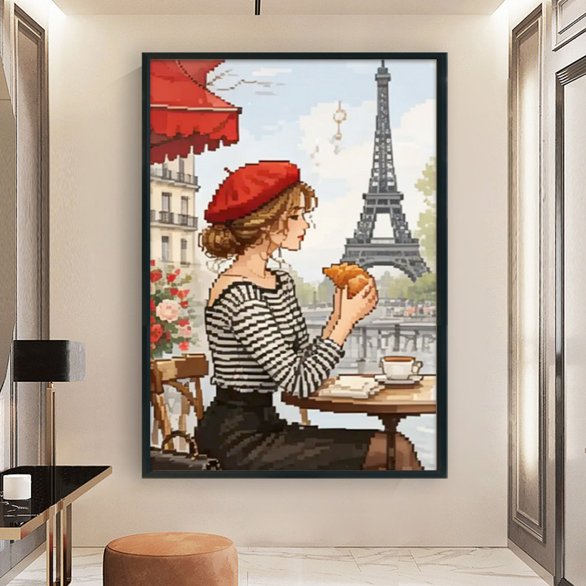 Paris Morning & Noon - Full 11CT Stamped Cross Stitch 40x60CM - Huacan