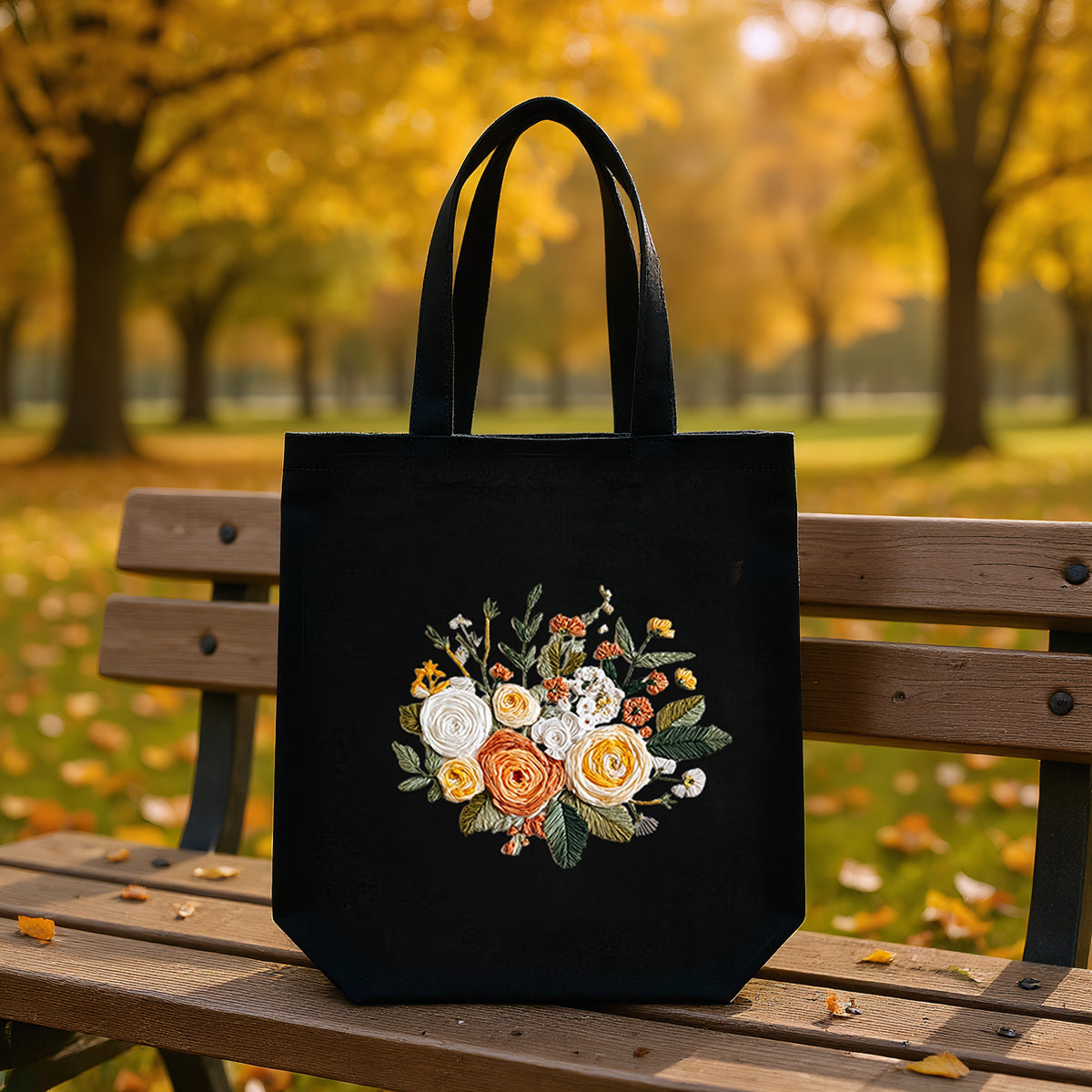Apricot Bouquet - DIY Embroidery Cross Stitch Kit with Pattern Cotton Threads Needles Hoop 32×37CM/12.60×14.57in
