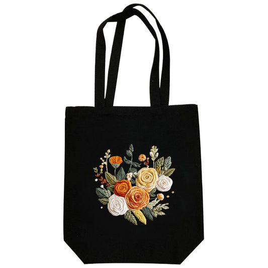 Peach Roses - DIY Embroidery Cross Stitch Kit with Pattern Cotton Threads Needles Hoop 32×37CM/12.60×14.57in