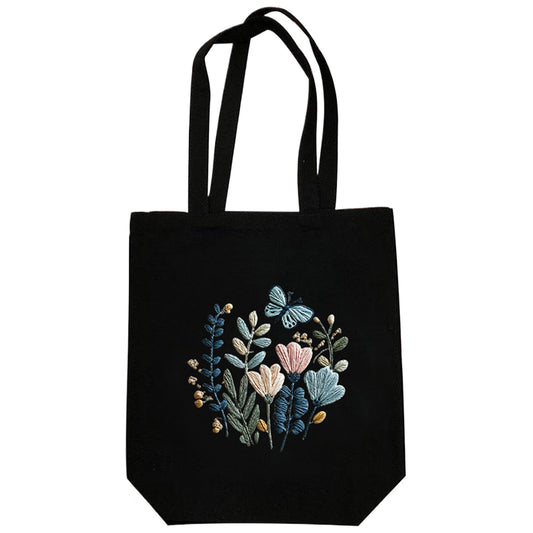 Butterfly Flora - DIY Embroidery Cross Stitch Kit with Pattern Cotton Threads Needles Hoop 32×37CM/12.60×14.57in