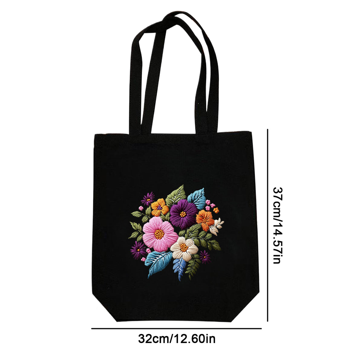 Vivid Blooms - DIY Embroidery Cross Stitch Kit with Pattern Cotton Threads Needles Hoop 32×37CM/12.60×14.57in