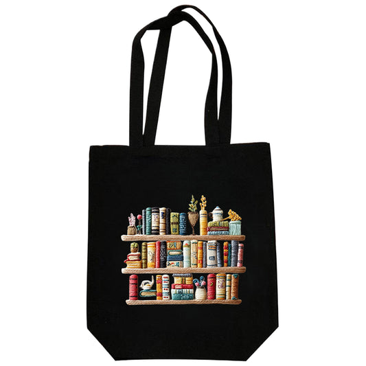 Book Shelf - DIY Embroidery Cross Stitch Kit with Pattern Cotton Threads Needles Hoop 32×37CM/12.60×14.57in