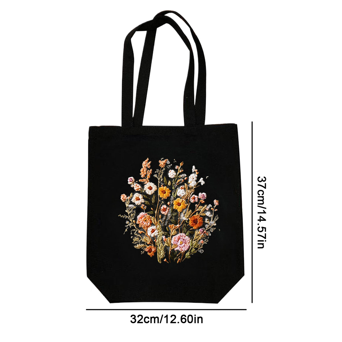 Autumn Blooms - DIY Embroidery Cross Stitch Kit with Pattern Cotton Threads Needles Hoop 32×37CM/12.60×14.57in