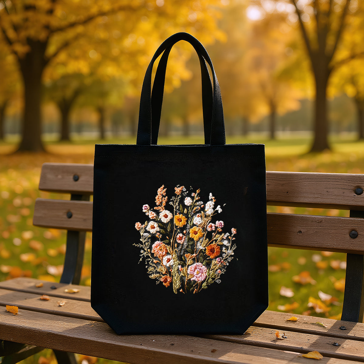 Autumn Blooms - DIY Embroidery Cross Stitch Kit with Pattern Cotton Threads Needles Hoop 32×37CM/12.60×14.57in