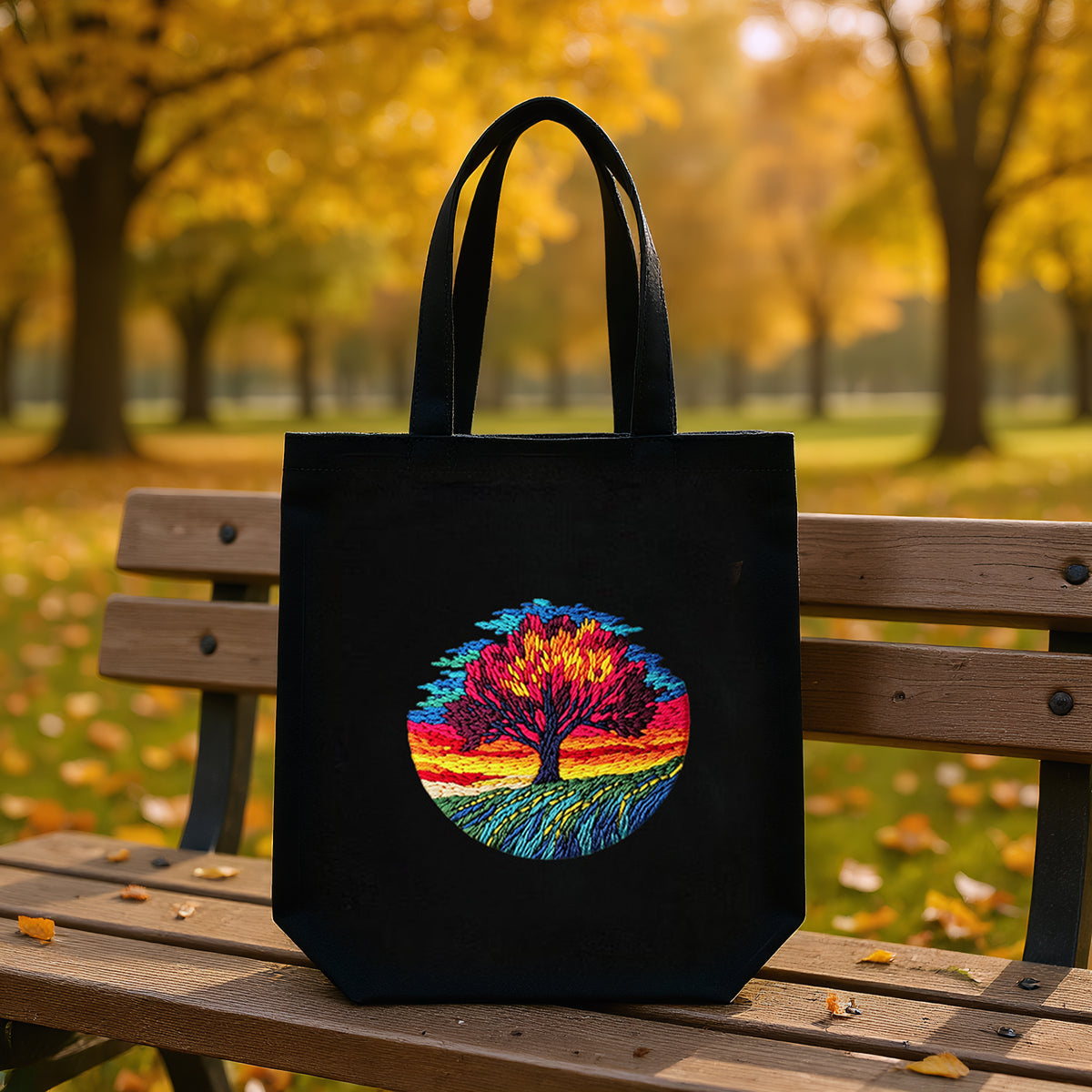 Rainbow Tree - DIY Embroidery Cross Stitch Kit with Pattern Cotton Threads Needles Hoop 32×37CM/12.60×14.57in