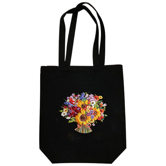 Sunflower Bouquet - DIY Embroidery Cross Stitch Kit with Pattern Cotton Threads Needles Hoop 32×37CM/12.60×14.57in