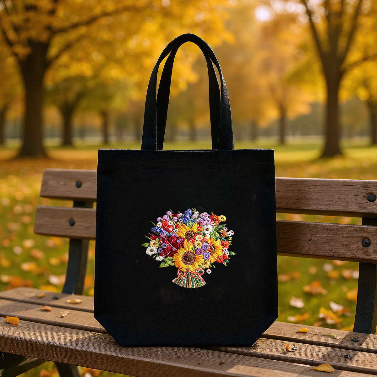 Sunflower Bouquet - DIY Embroidery Cross Stitch Kit with Pattern Cotton Threads Needles Hoop 32×37CM/12.60×14.57in