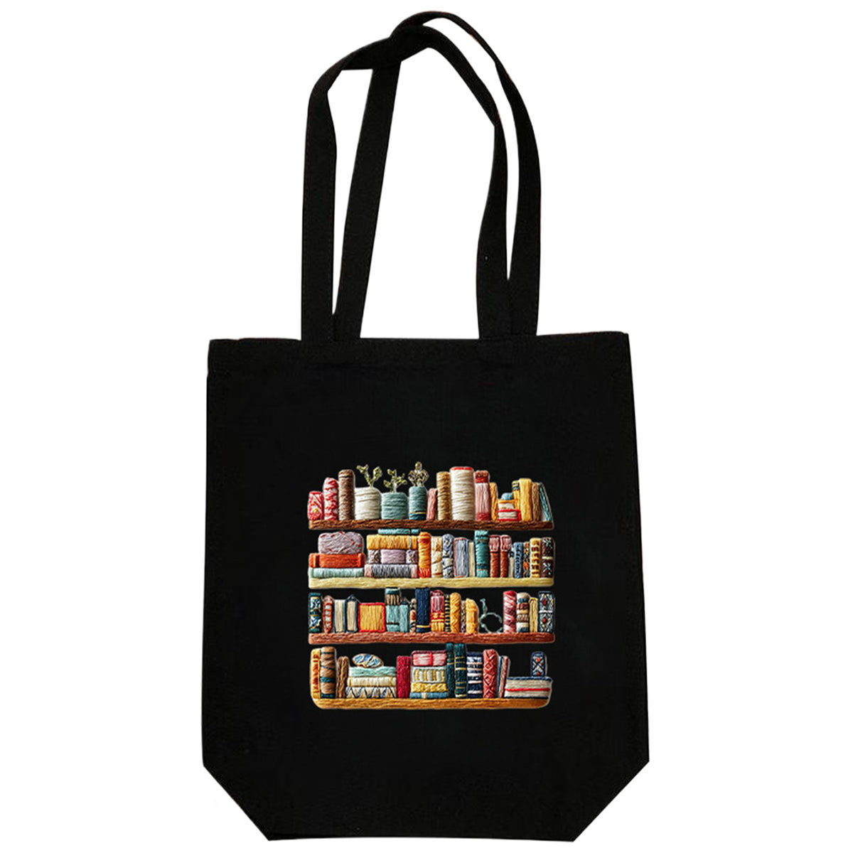 Book Shelf B - DIY Embroidery Cross Stitch Kit with Pattern Cotton Threads Needles Hoop 32×37CM/12.60×14.57in