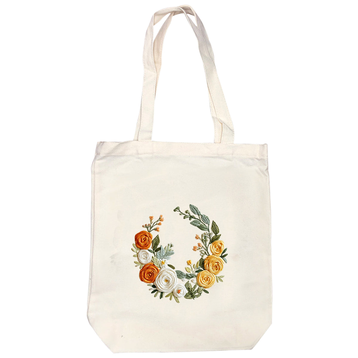Crescent Roses - DIY Embroidery Cross Stitch Kit with Pattern Cotton Threads Needles Hoop 32×37CM/12.60×14.57in