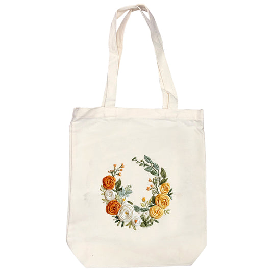 Mondsichel-Rosen – DIY-Stickpackung für Kreuzstich mit Muster, Baumwollgarnen, Nadeln und Stickrahmen, 32 × 37 cm