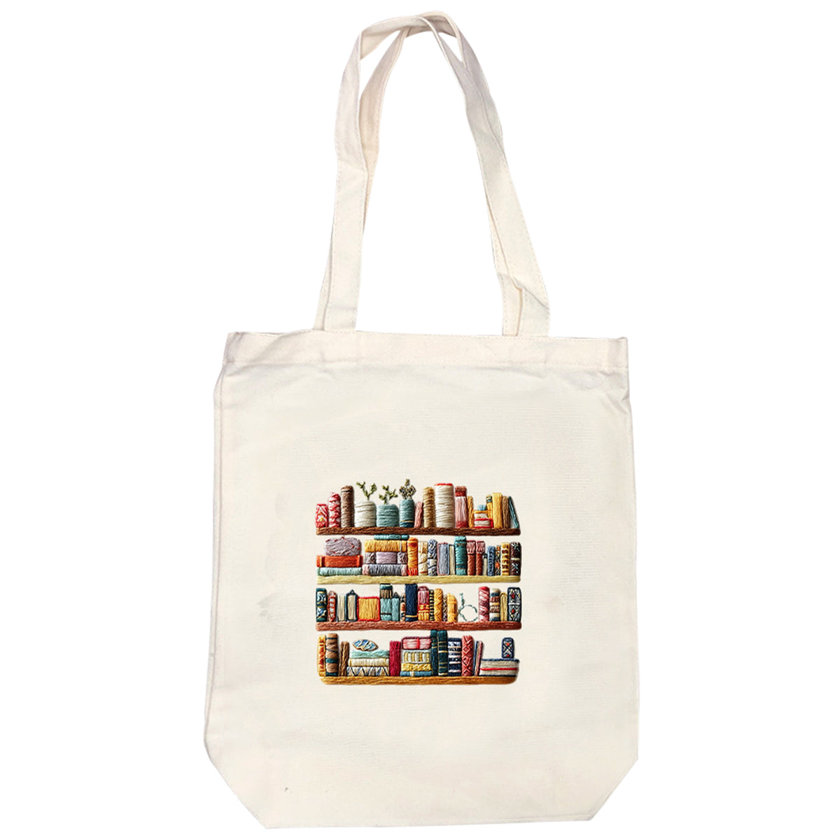 Book Shelf - DIY Embroidery Cross Stitch Kit with Pattern Cotton Threads Needles Hoop 32×37CM/12.60×14.57in