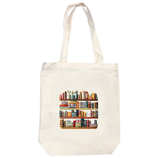Bücherregal - DIY Stickset Kreuzstich mit Muster, Baumwollgarnen, Nadeln und Stickrahmen 32 × 37 cm / 12,60 × 14,57 Zoll