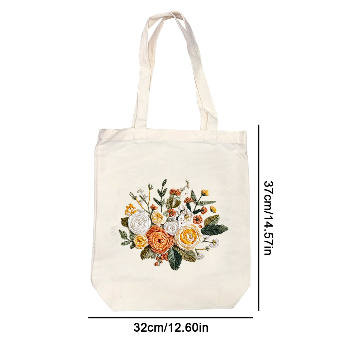 Apricot Bouquet - DIY Embroidery Cross Stitch Kit with Pattern Cotton Threads Needles Hoop 32×37CM/12.60×14.57in