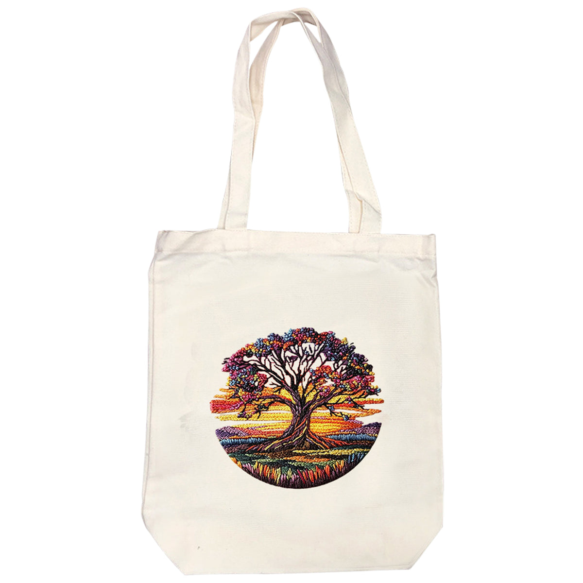 Rainbow Tree - DIY Embroidery Cross Stitch Kit with Pattern Cotton Threads Needles Hoop 32×37CM/12.60×14.57in