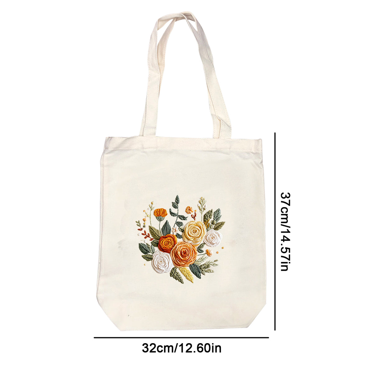 Peach Bouquet - DIY Embroidery Cross Stitch Kit with Pattern Cotton Threads Needles Hoop 32×37CM/12.60×14.57in