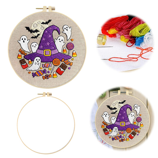 Moon Candy – DIY-Stickset für Kreuzstich mit Muster, Baumwollgarnen, Nadeln und Stickrahmen 29×29 cm / 11,42×11,42 Zoll