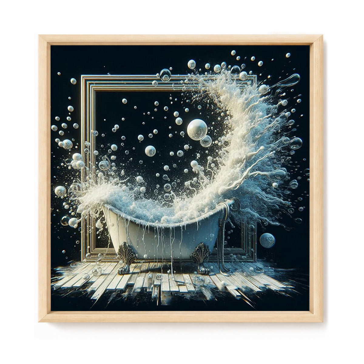 Bathtub - Full 14CT Stamped Cross Stitch 40x40CM - Huacan