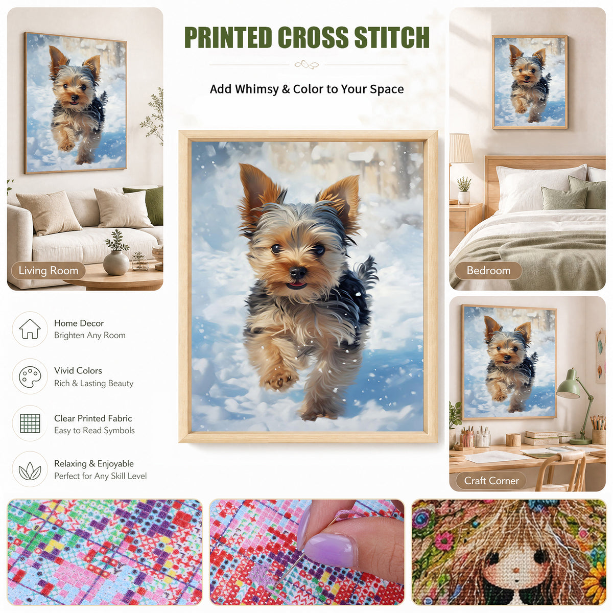 Dog - Full 11CT Stamped Cross Stitch 40x50CM - Yishu