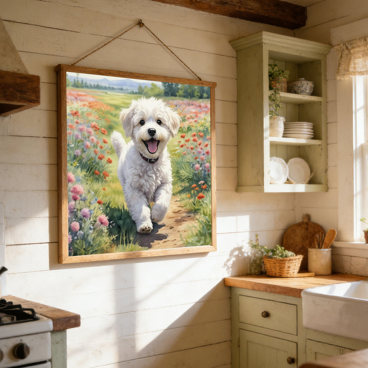 Meadow Pup-Dog - Full 11CT Stamped Cross Stitch 40x40CM - Yishu