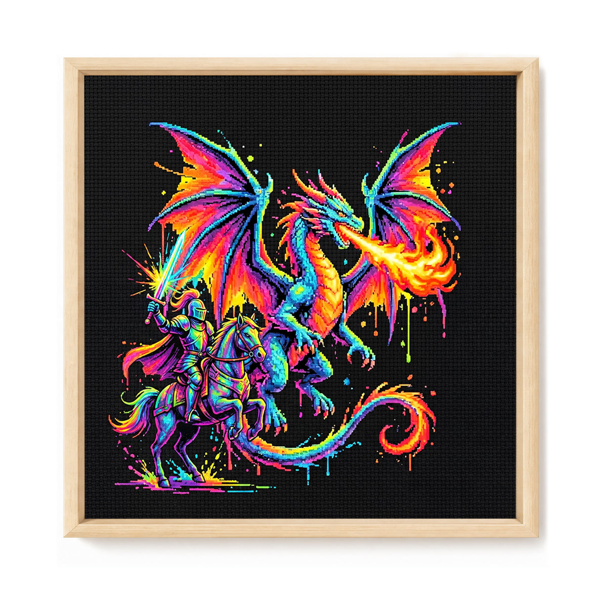 Drache - Vollständiges 14CT Stempel-Kreuzstich-Set 30x30CM - Huacan