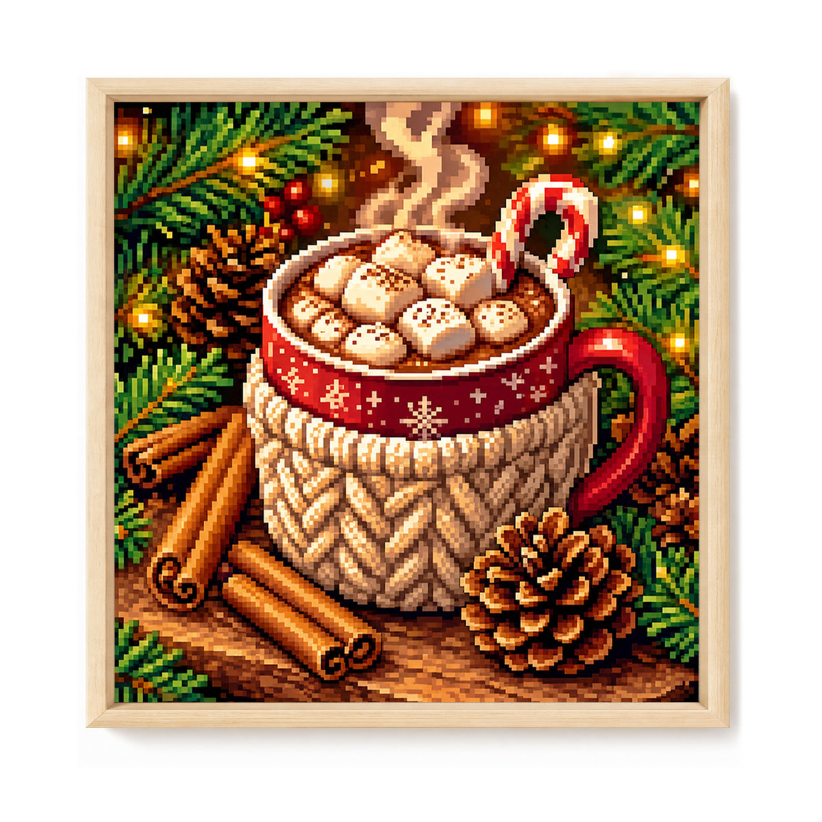 Hot Cocoa Christmas Mug - Full 11CT Stamped Cross Stitch 40x40CM - Yishu