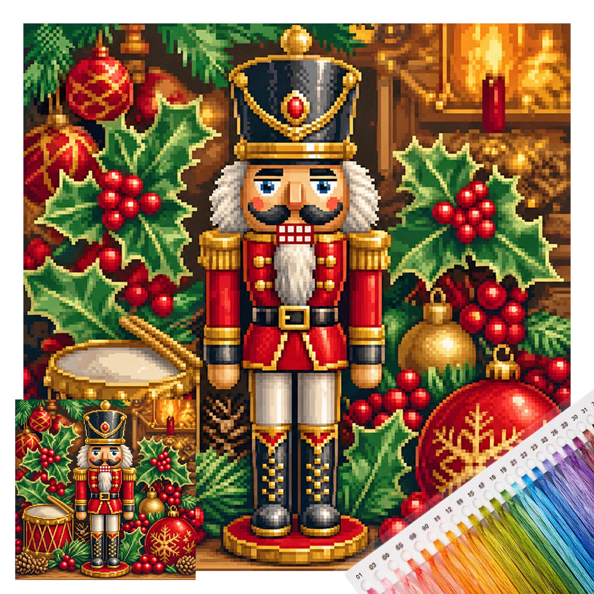 Vintage Nutcracker - Full 11CT Stamped Cross Stitch 40x40CM - Yishu
