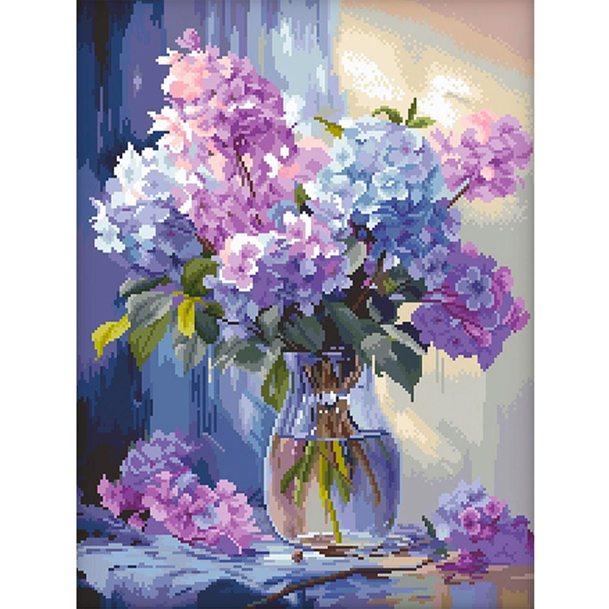Hortensienvase – Komplettes 14CT gestempeltes Kreuzstich-Set 6x45,7 cm – Cherish