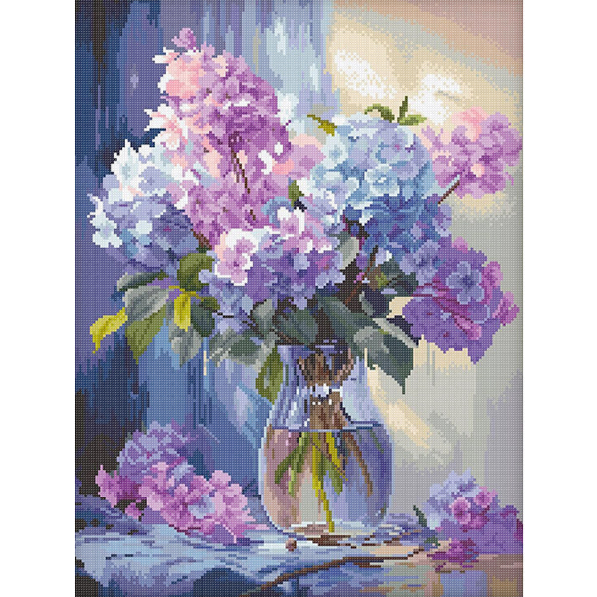 Hortensienvase – Komplettes 14CT gestempeltes Kreuzstich-Set 6x45,7 cm – Cherish