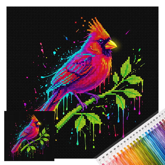 Bunter Vogel - Vollständiges 14CT gestempeltes Kreuzstich-Set 30x30CM - Huacan