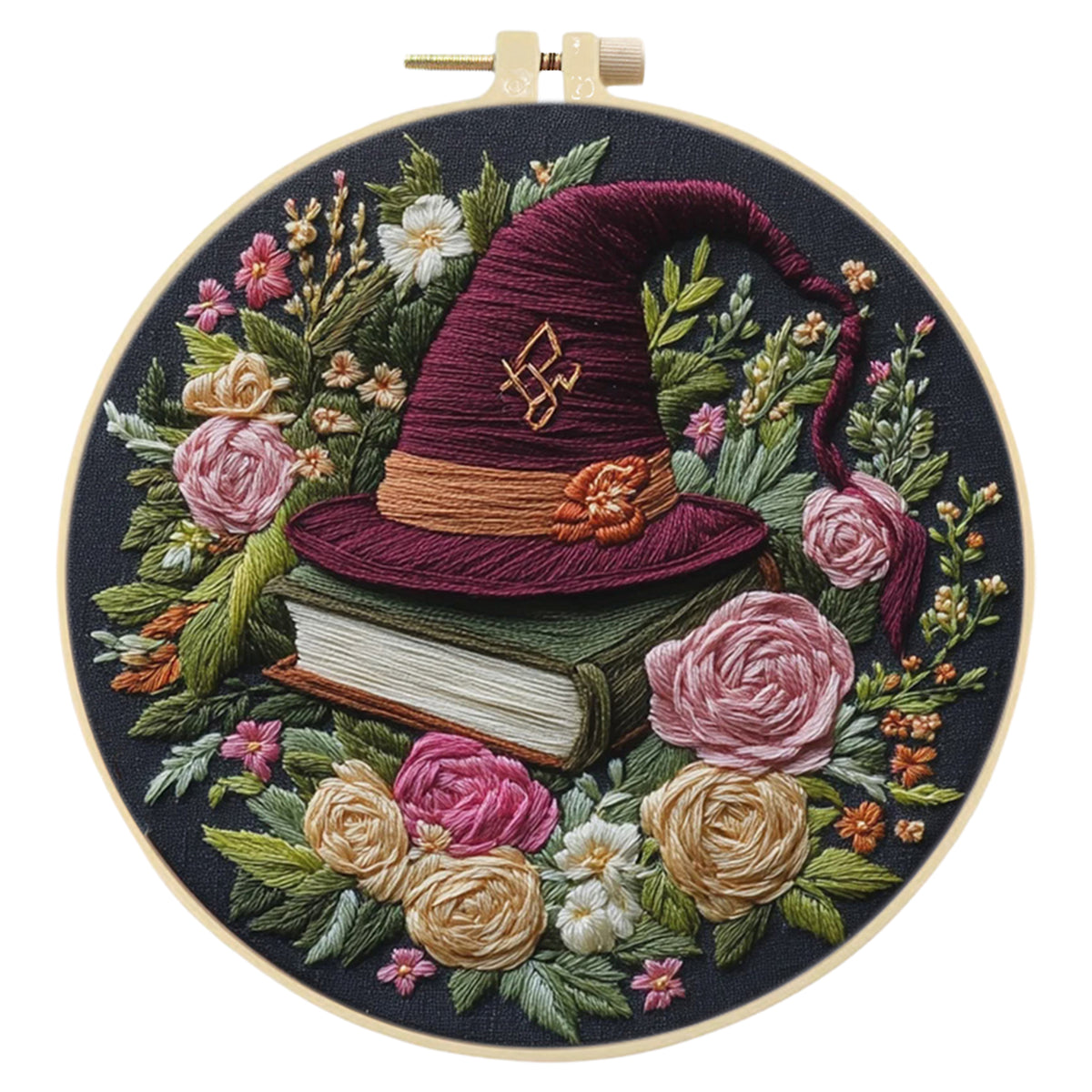 Dark Magic - DIY Embroidery Cross Stitch Kit with Pattern Cotton Threads Needles Hoop 30×30CM/11.81×11.81in