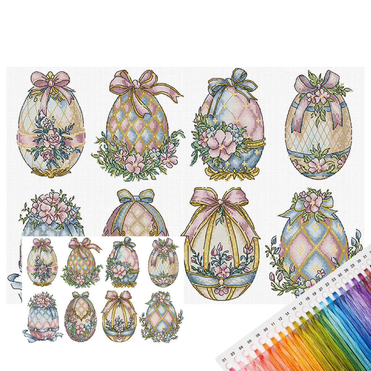 Osterdekorations-Ei – Partieller 14CT Stempel-Kreuzstich 50x33cm – Joy Sunday Rückstich